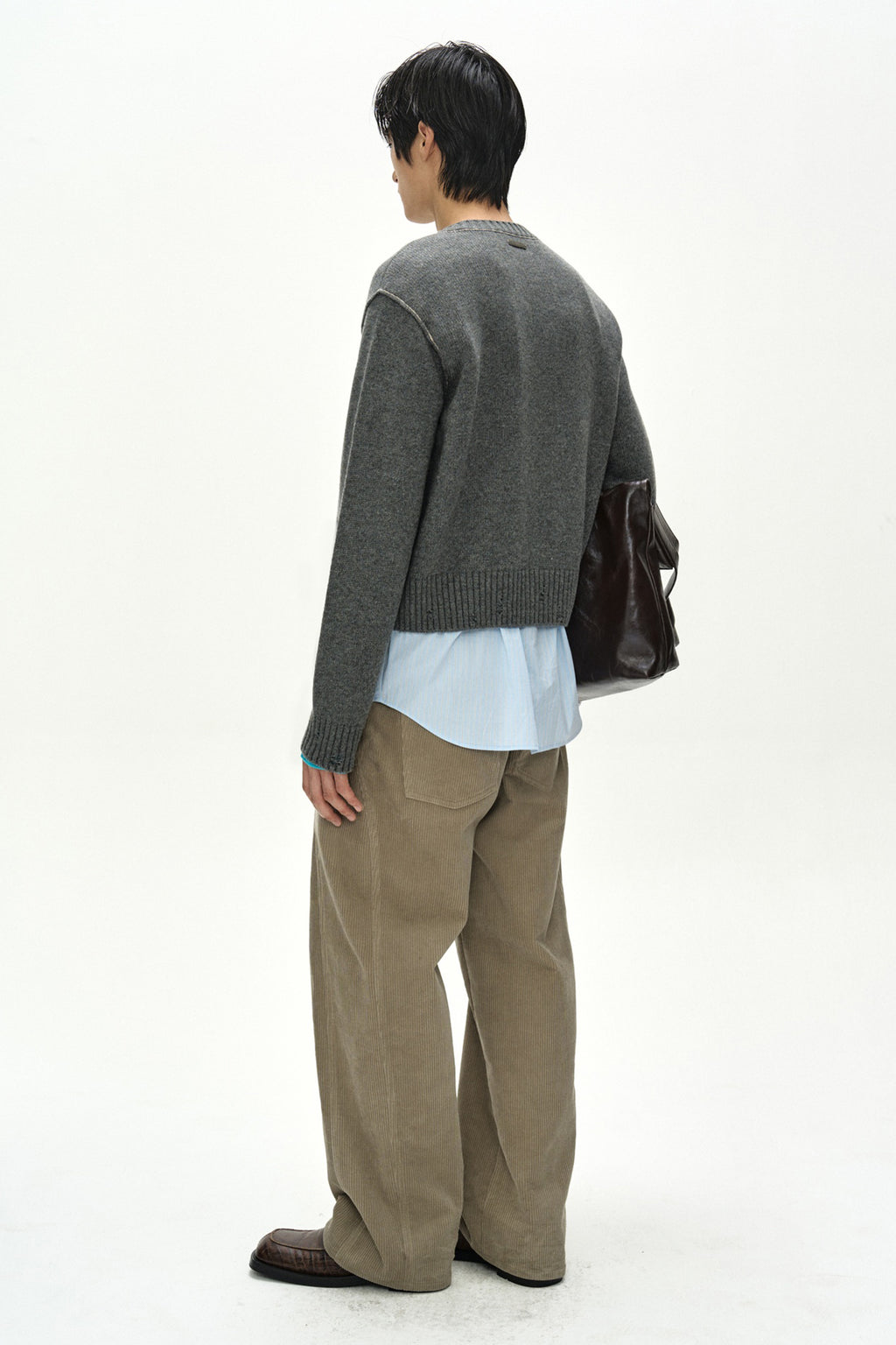 Andersson Bell - Shirt Layered Cardigan (Melange Grey) product image 4 | TRAB K-Fashion Australia