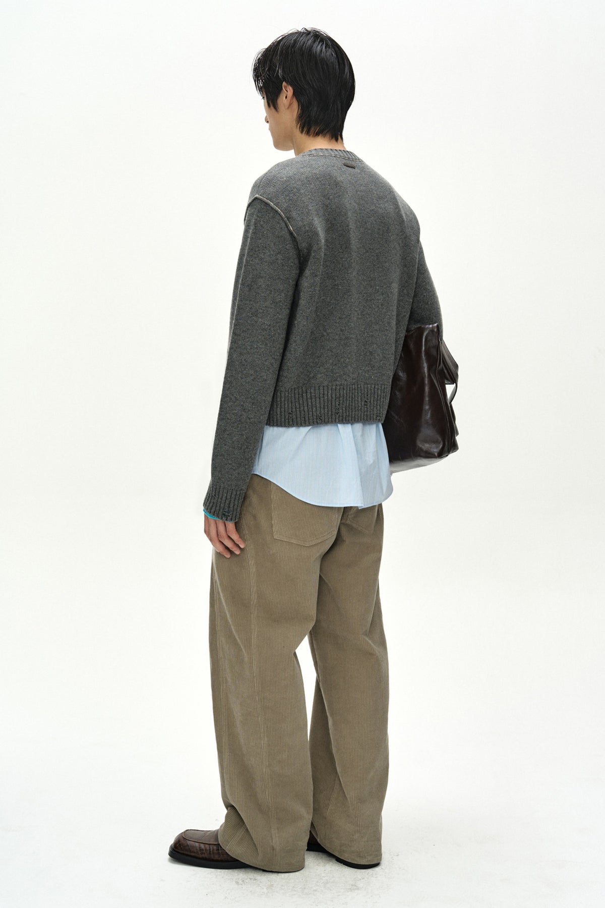 Andersson Bell - Shirt Layered Cardigan (Melange Grey) product image 4 | TRAB K-Fashion Australia