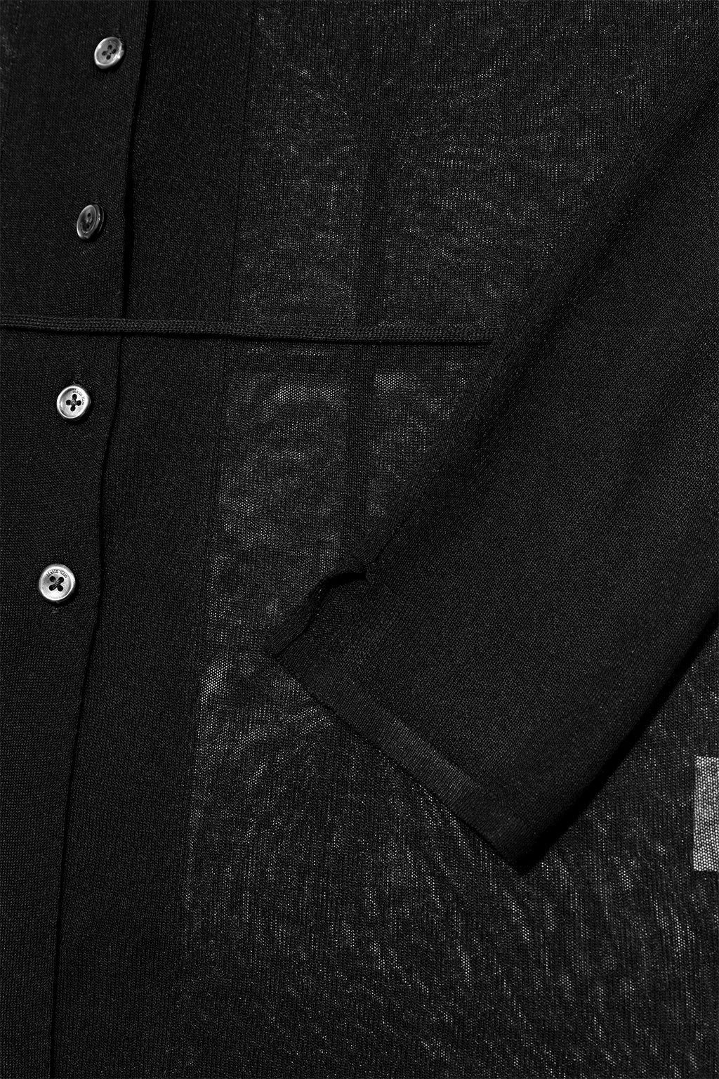 Matin Kim - String Point Plain Long Cardigan (Black) product image 4 | TRAB K-Fashion Australia