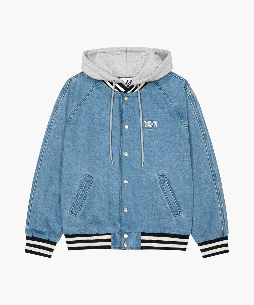 Marithe & Francois Girbaud - Classic Logo Raglan Denim Varsity Jacket (Light Blue) product image 6 | TRAB K-Fashion Australia