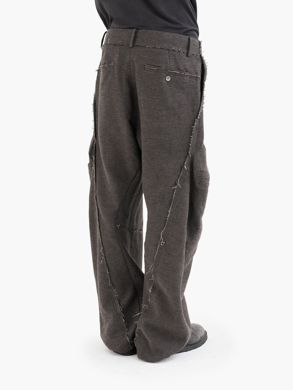Jiyong Kim - Raw Edged 3D Pocket Trousers (Brown) product image 8 | TRAB K-Fashion Australia