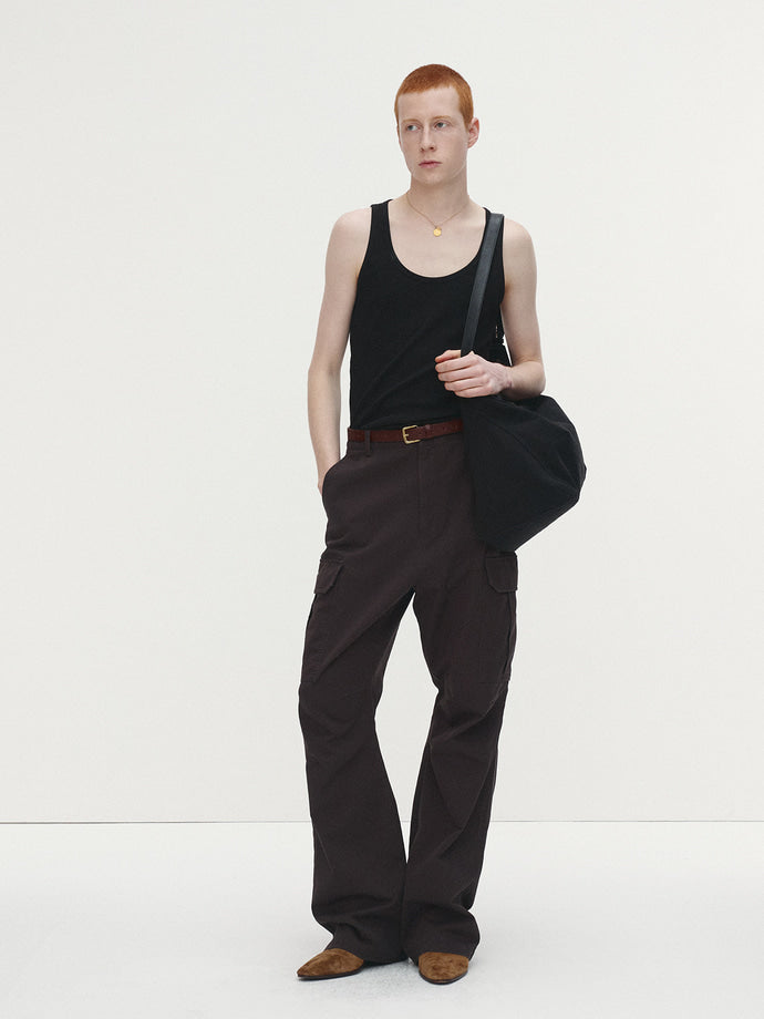 Tonywack - Washed Cotton Loose Flared Cargo Pants (Ebony) product image 7 | TRAB K-Fashion Australia