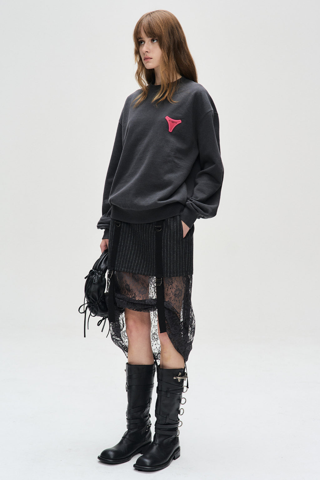 Andersson Bell - Unisex Stool Patch Logo Sweatshirts (Charcoal) product image 3 | TRAB K-Fashion Australia
