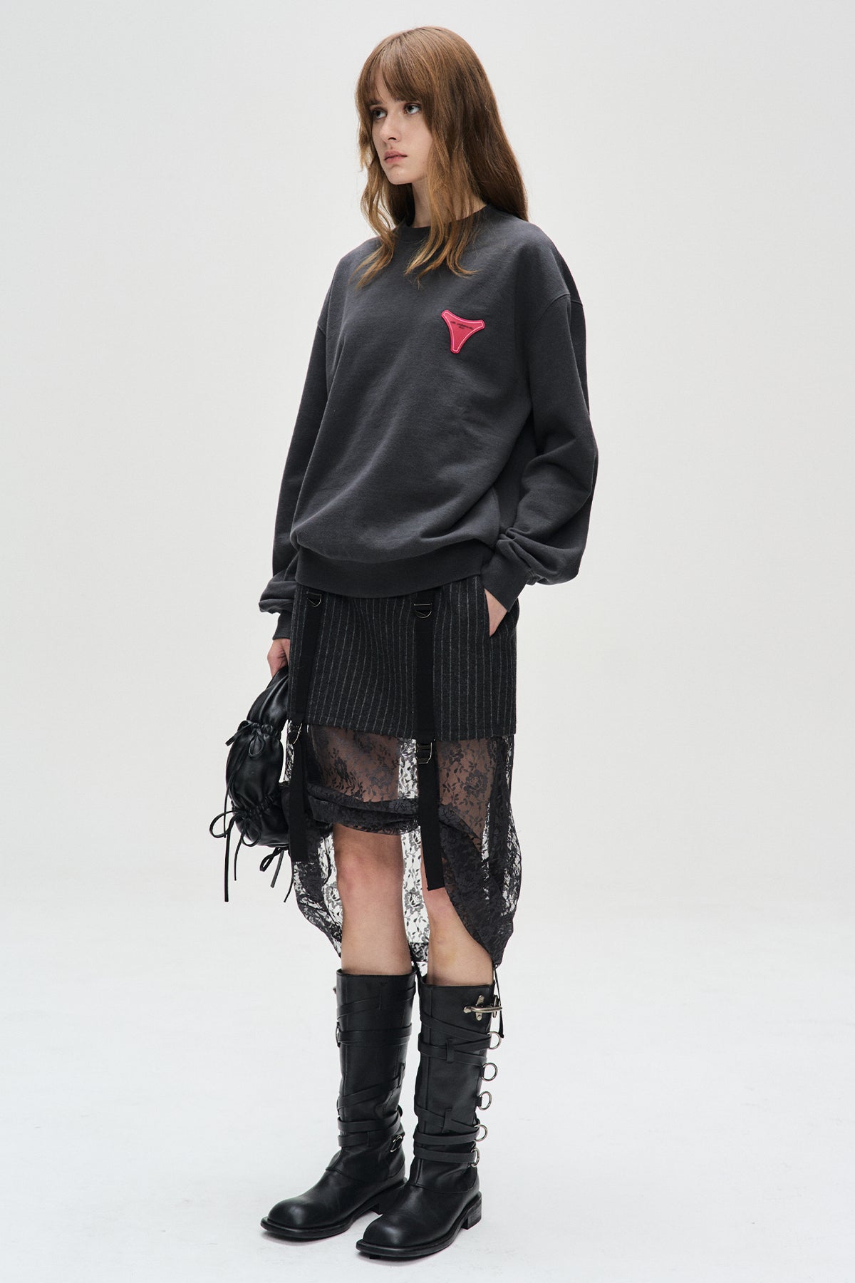 Andersson Bell - Unisex Stool Patch Logo Sweatshirts (Charcoal) product image 3 | TRAB K-Fashion Australia