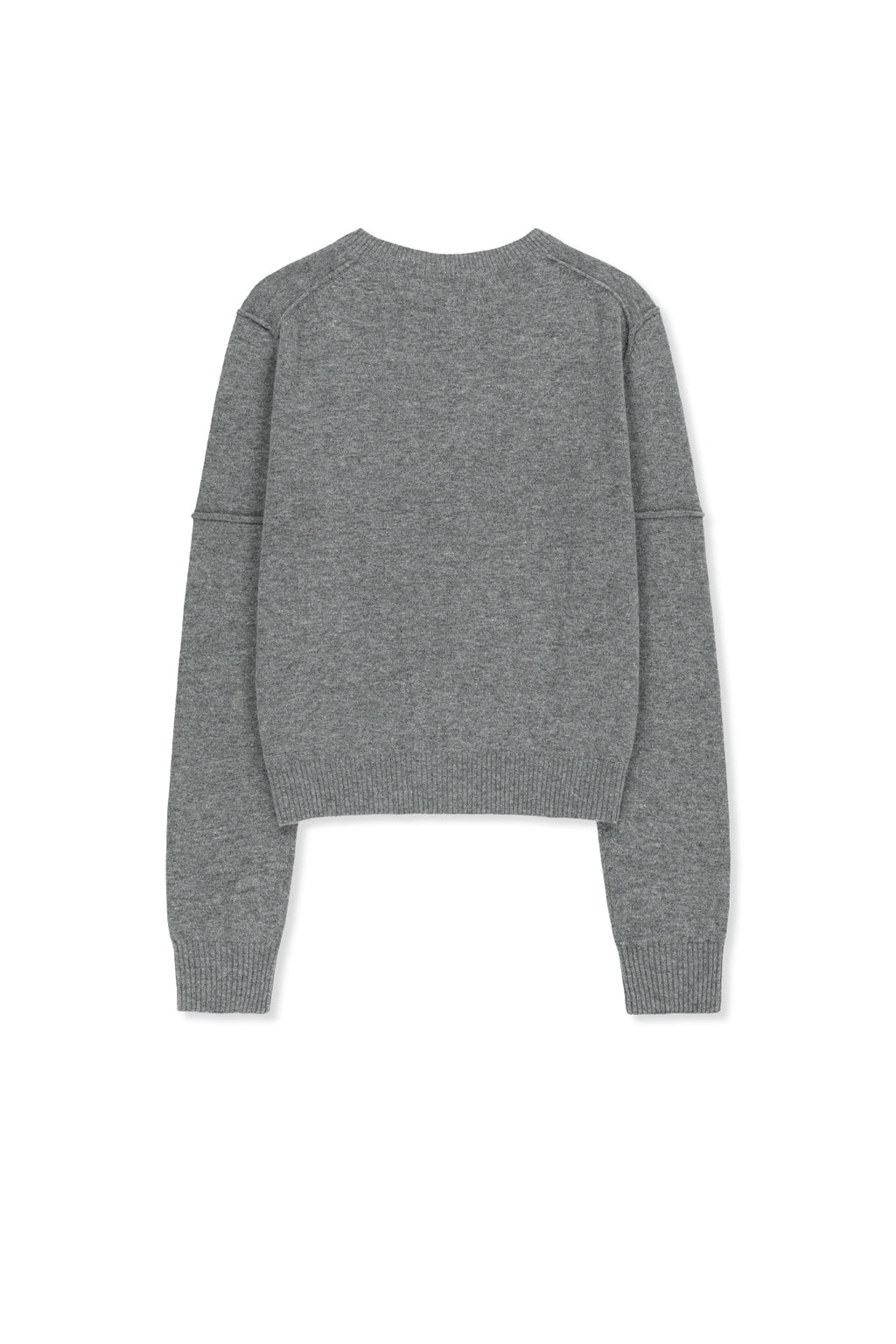 Matin Kim - Cashmere Blended Cutline Round Cardigan (Grey) product image 3 | TRAB K-Fashion Australia
