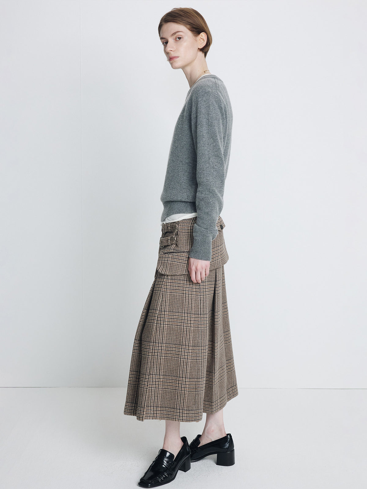 Tonywack - Checked Wool Double-Layered Skirt (Glen Check) product image 2 | TRAB K-Fashion Australia