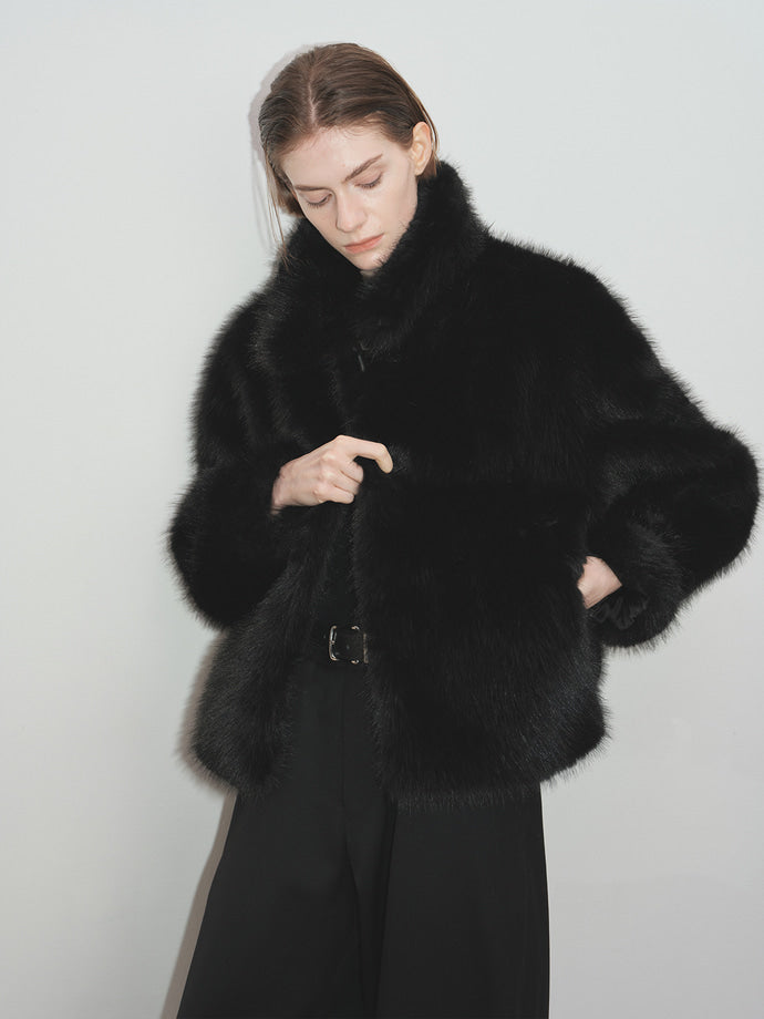 Tonywack - Faux Fur Relaxed Blouson (Black) product image 9 | TRAB K-Fashion Australia