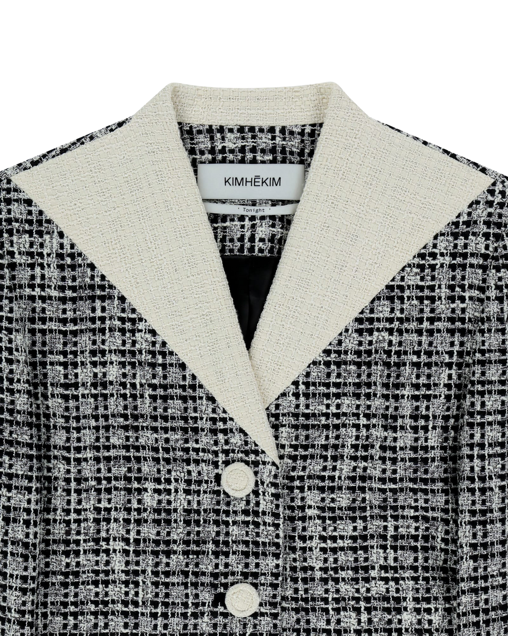 Kimhe Kim - Malevich Cropped Tweed Jacket (Black/White) product image 14 | TRAB K-Fashion Australia