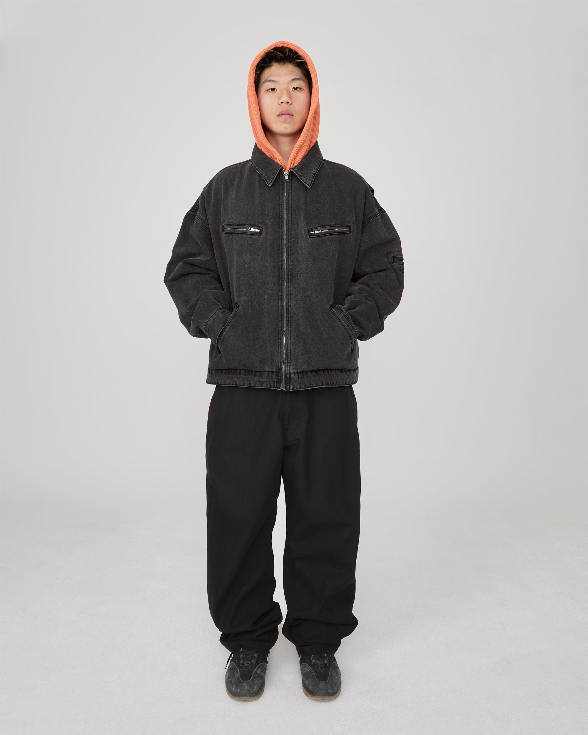 yeseyesee - Loose Fit Zip Up Denim Jacket (Black) product image 7 | TRAB K-Fashion Australia