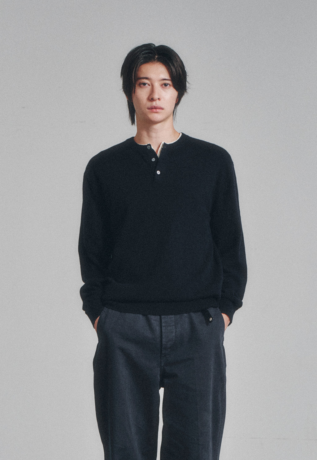Art if acts - Henley Sweater (Dark Navy) product image 3 | TRAB K-Fashion Australia