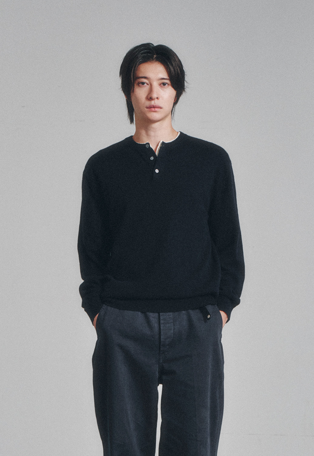 Art if acts - Henley Sweater (Dark Navy) product image 3 | TRAB K-Fashion Australia