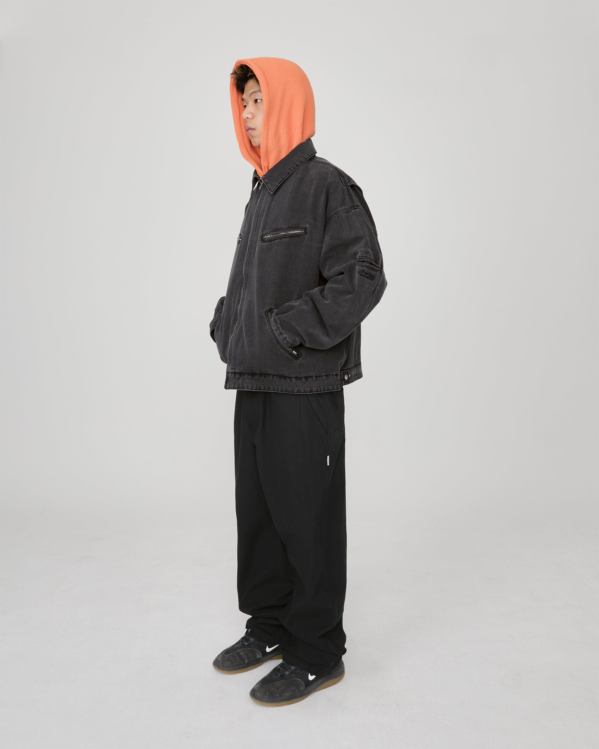 yeseyesee - Loose Fit Zip Up Denim Jacket (Black) product image 8 | TRAB K-Fashion Australia
