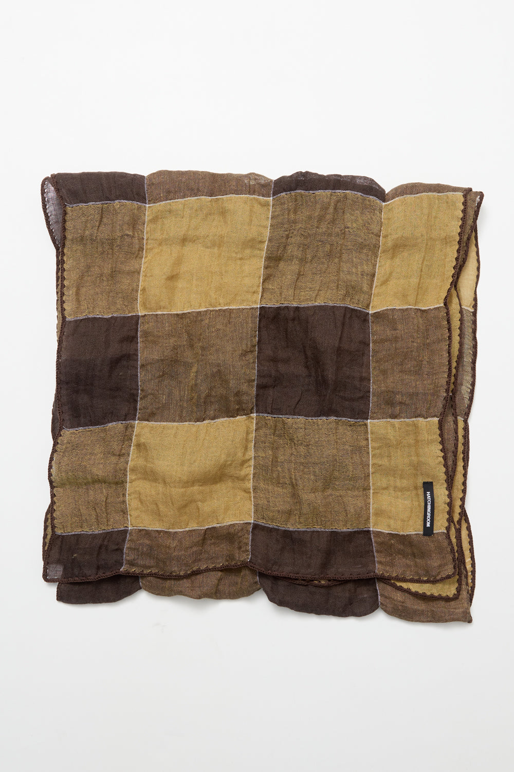 Hatchingroom - Check Scarf Linen (Brown/Yellow) product image 4 | TRAB K-Fashion Australia