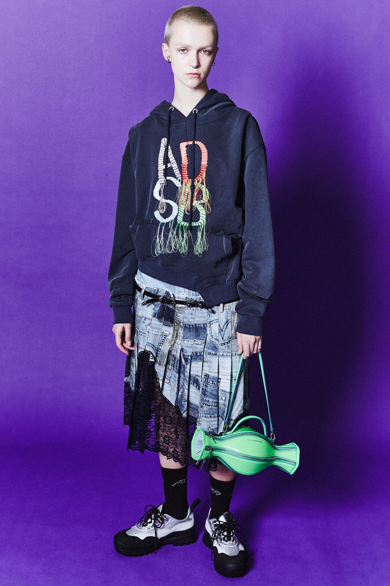 Andersson Bell - (essential) Unisex Rework Adsb Caterpillar Hoodie (Navy) product image 1 | TRAB K-Fashion Australia