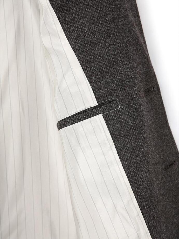 Art if acts - Leather Collar Wool Blazer_Japanese Fabric (Charcoal) product image 15 | TRAB K-Fashion Australia