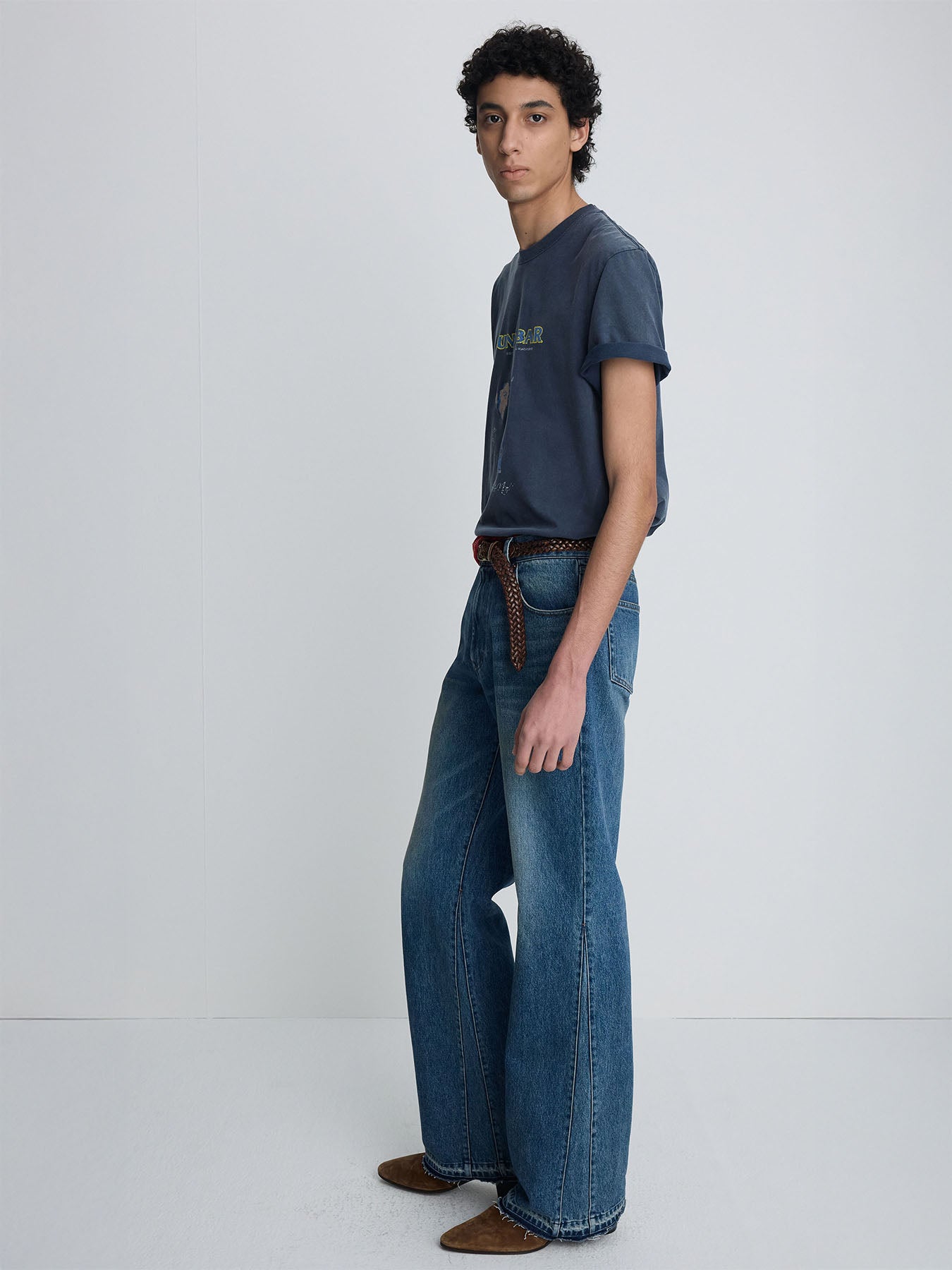 Tonywack - Flared-Leg Reconstructed Denim Jeans (Vintage Blue) product image 2 | TRAB K-Fashion Australia