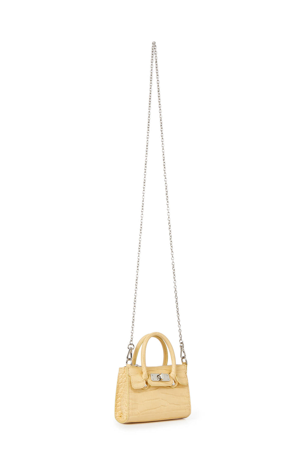 Deinet - Crocodile Pattern Chain Mini Bag In Butter product image 2 | TRAB K-Fashion Australia