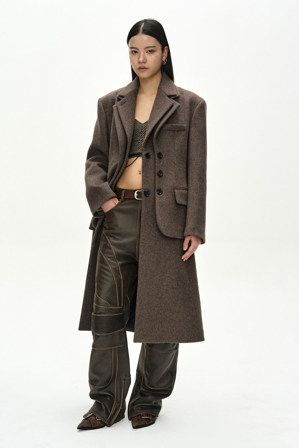 Andersson Bell - Blazer Layered 26 Coat (Brown) product image 5 | TRAB K-Fashion Australia