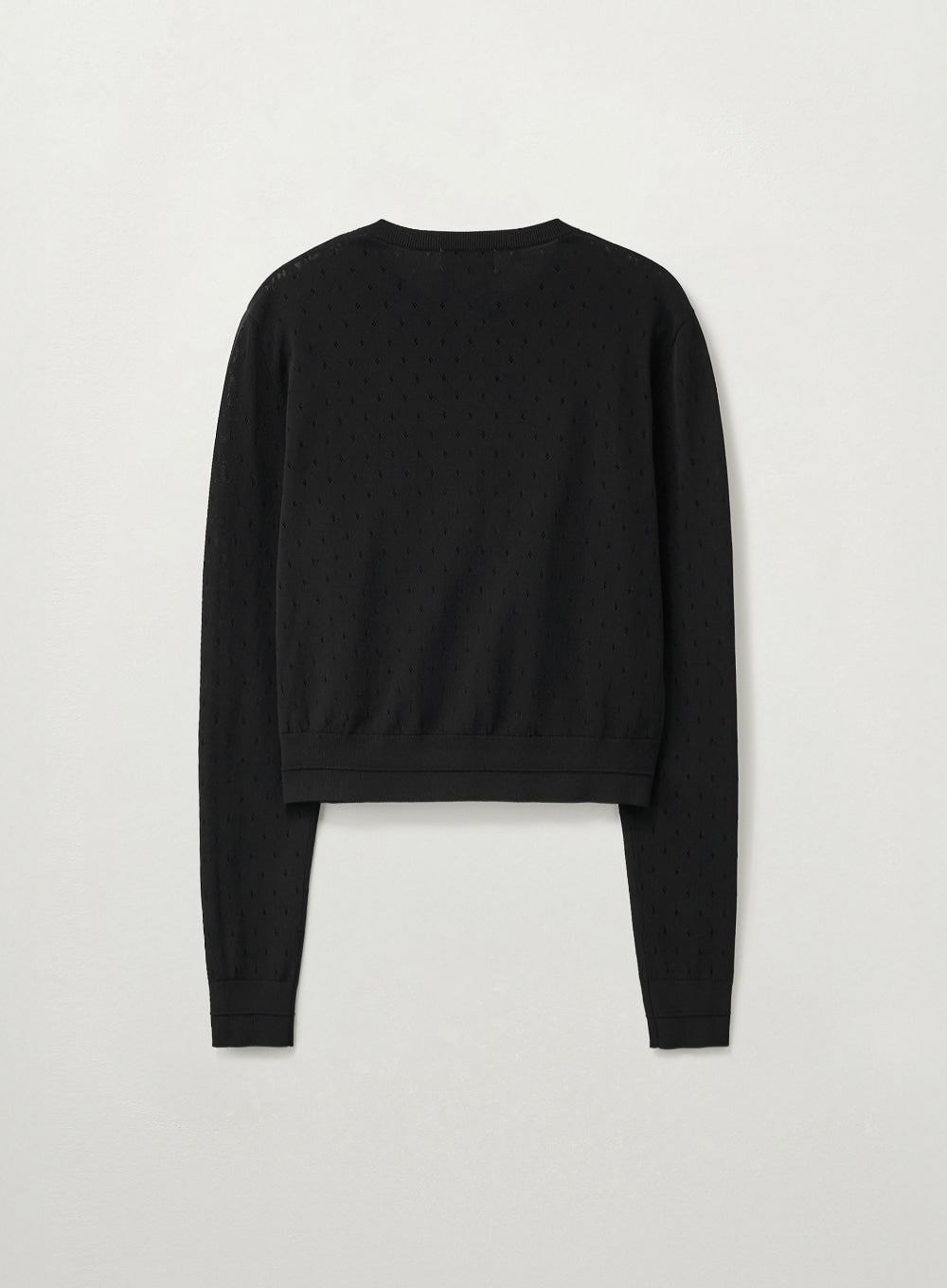 Satur - (W) Pointel Crewneck Cardigan (Black) product image 3 | TRAB K-Fashion Australia