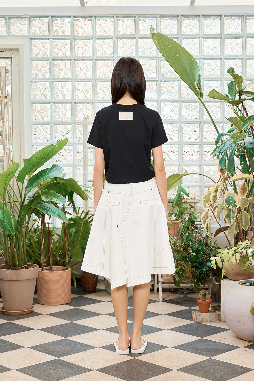 Matin Kim - Logo Thread Point Crop Top (Black) product image 7 | TRAB K-Fashion Australia