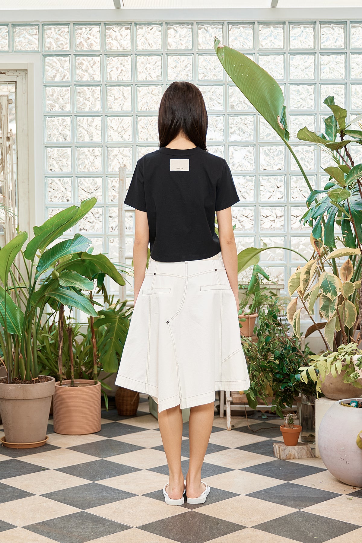 Matin Kim - Logo Thread Point Crop Top (Black) product image 7 | TRAB K-Fashion Australia