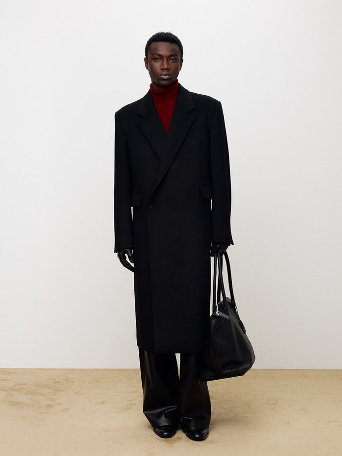 Tonywack - Wool And Cashmere Tailored Wrap Coat (Black) product image 4 | TRAB K-Fashion Australia
