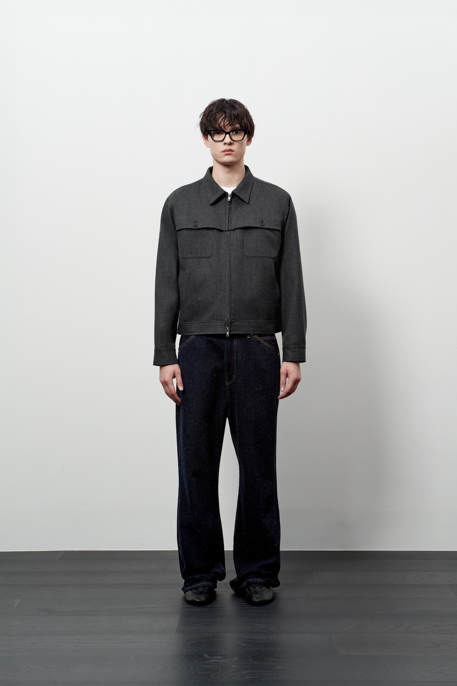 Stu - Cover Pocket Crop Jacket (Grey) product image 1 | TRAB K-Fashion Australia