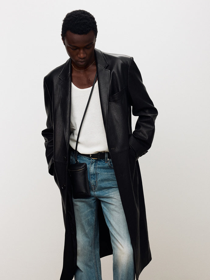 Tonywack - Vegetable Tanned Lamb Leather Single Coat (Black) product image 1 | TRAB K-Fashion Australia