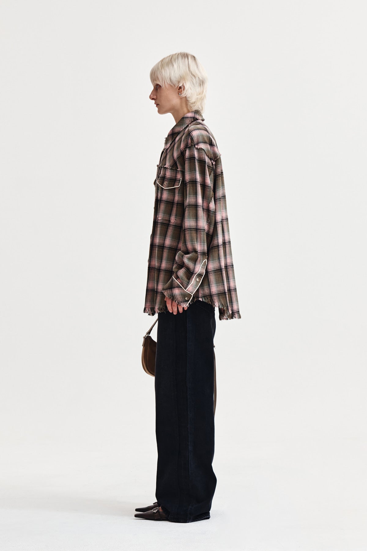 Matin Kim - Check Flannel Pocket Shirt (Pink) product image 6 | TRAB K-Fashion Australia