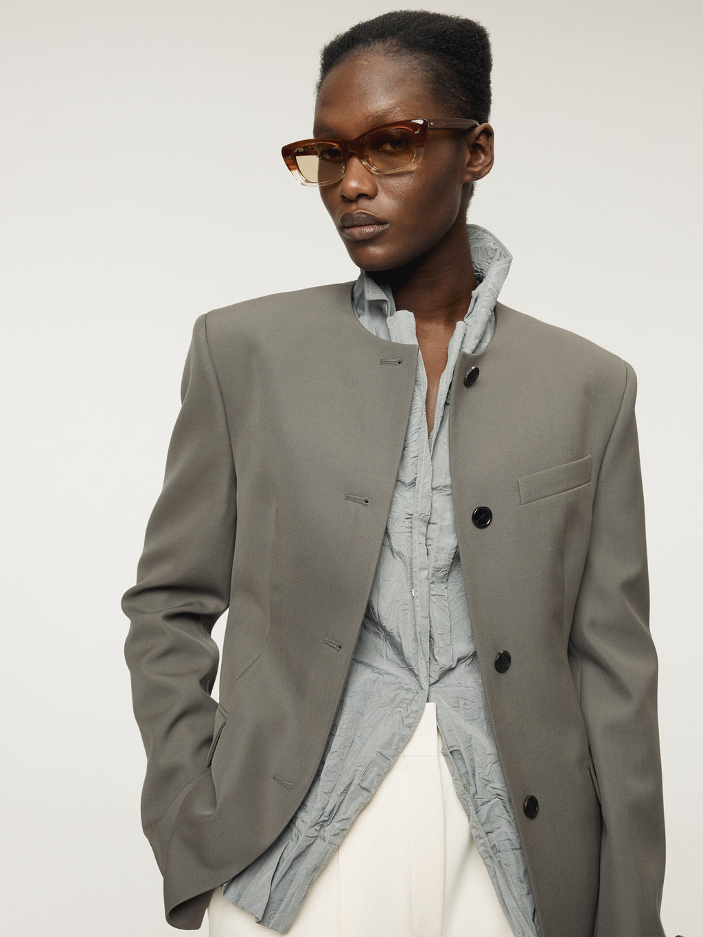 Recto - Whole Crease Blouse (Stone Grey) product image 9 | TRAB K-Fashion Australia