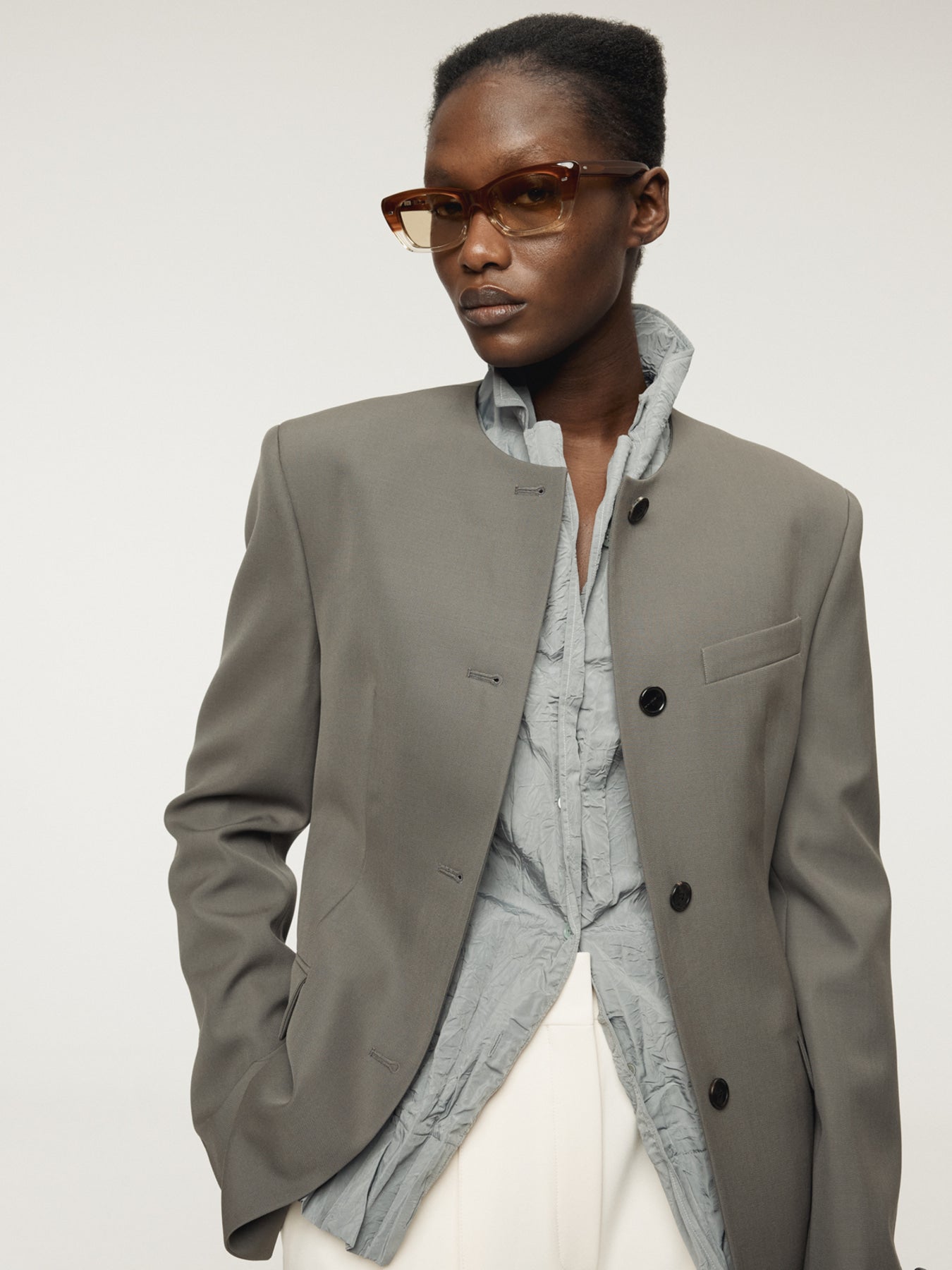 Recto - Whole Crease Blouse (Stone Grey) product image 9 | TRAB K-Fashion Australia