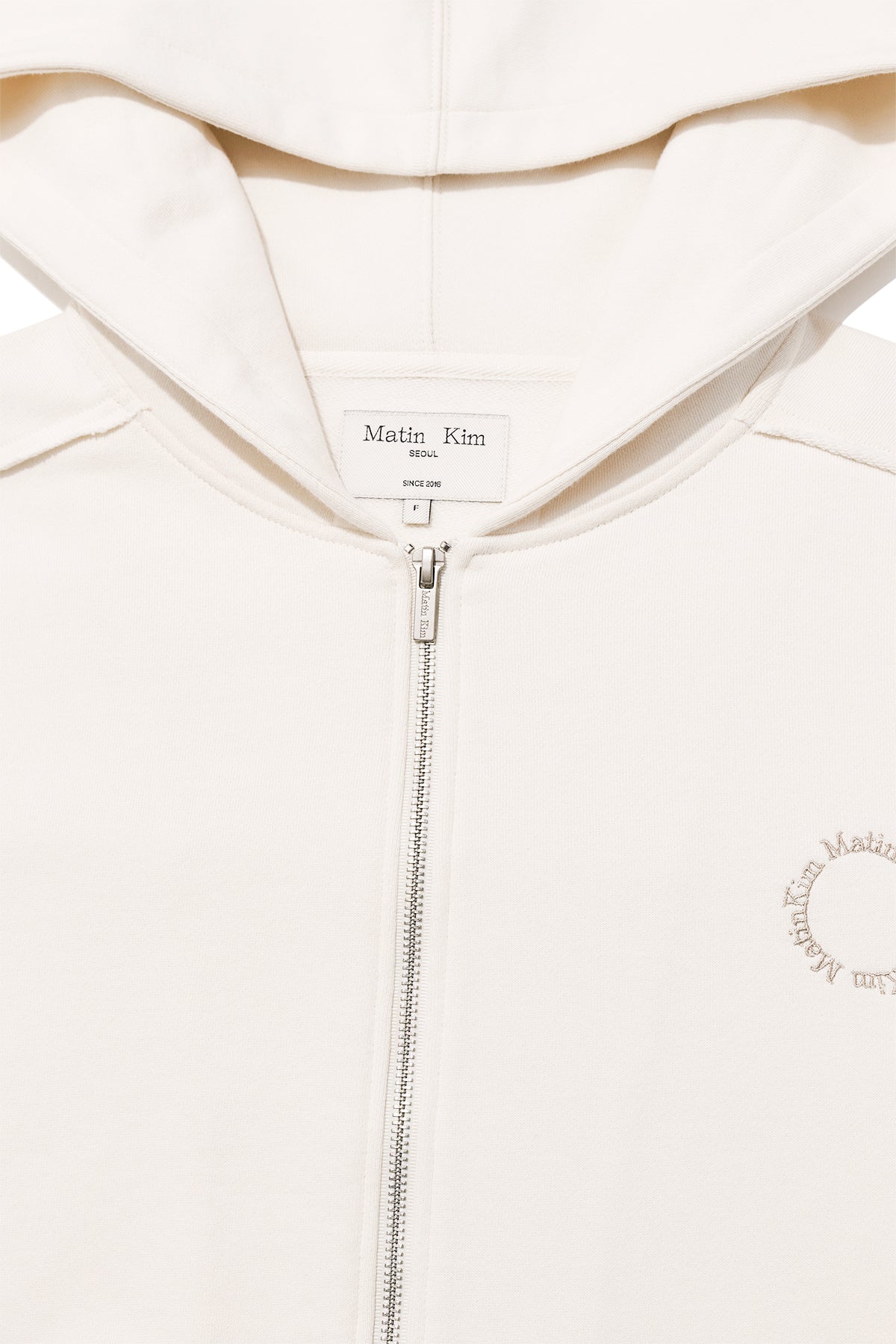 Matin Kim - Volume Pocket Hoody Zip Up (Cream) product image 4 | TRAB K-Fashion Australia