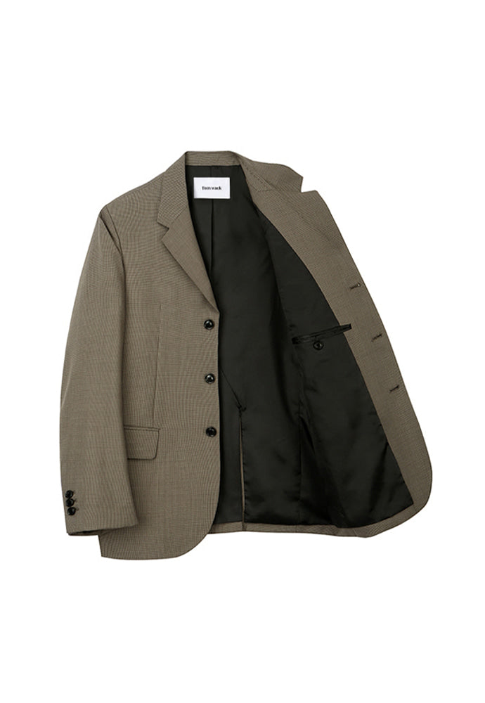 Tonywack - Crudo 3-Button Single Blazer (Brown Check) product image 3 | TRAB K-Fashion Australia