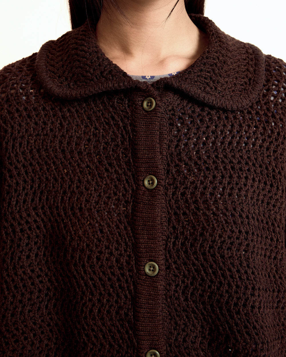 Coyseio - Net Knit Cardigan (Brown) product image 6 | TRAB K-Fashion Australia