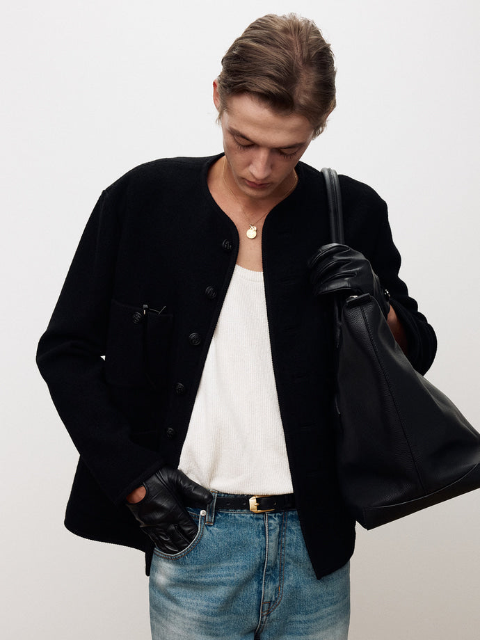 Tonywack - Wool Tweed Buttoned Blouson (Black) product image 6 | TRAB K-Fashion Australia