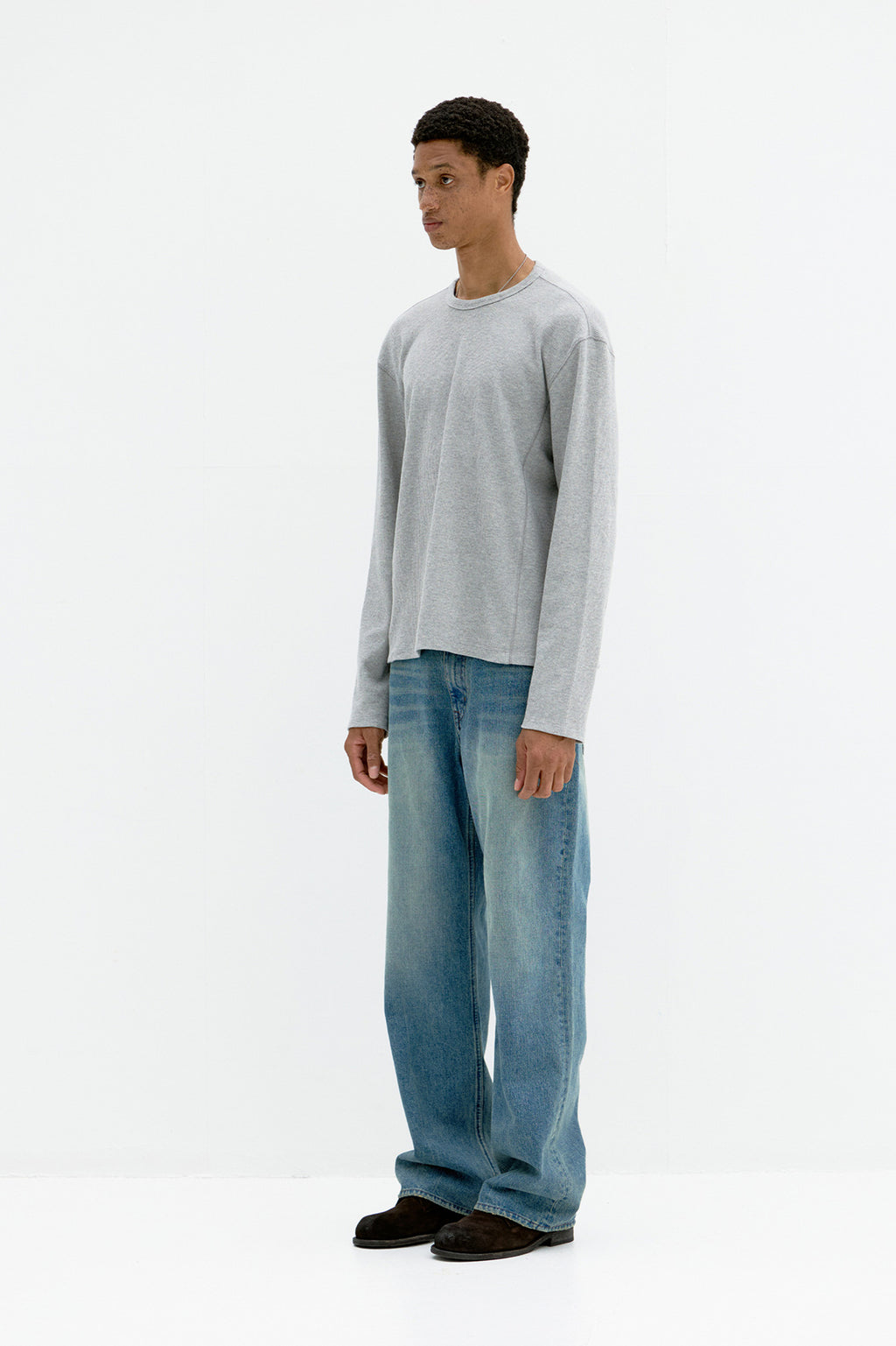 Coor - Regular Fit Waffle Long Sleeve (Melange Gray) product image 3 | TRAB K-Fashion Australia