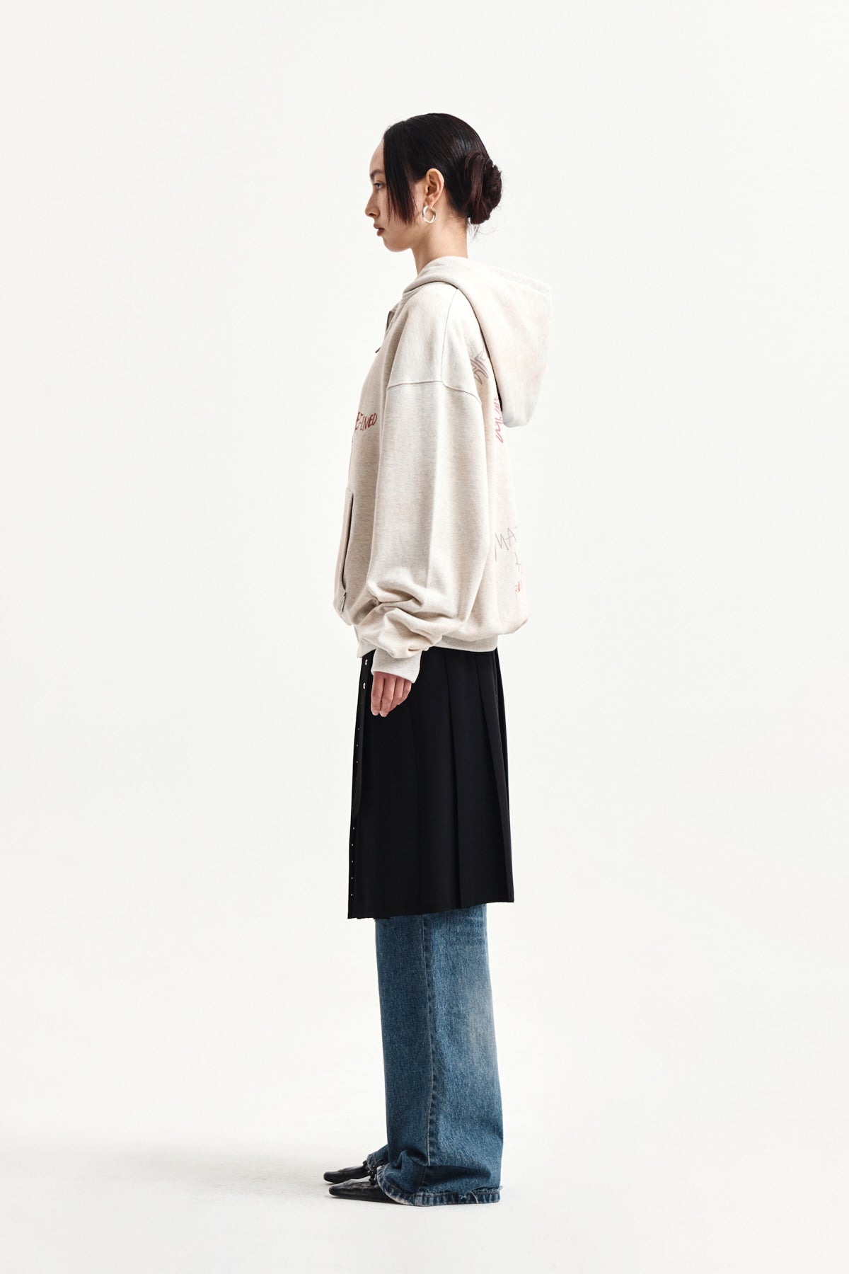 Matin Kim - Back Pocket Patch Destroyed Denim Pants (Blue) product image 6 | TRAB K-Fashion Australia