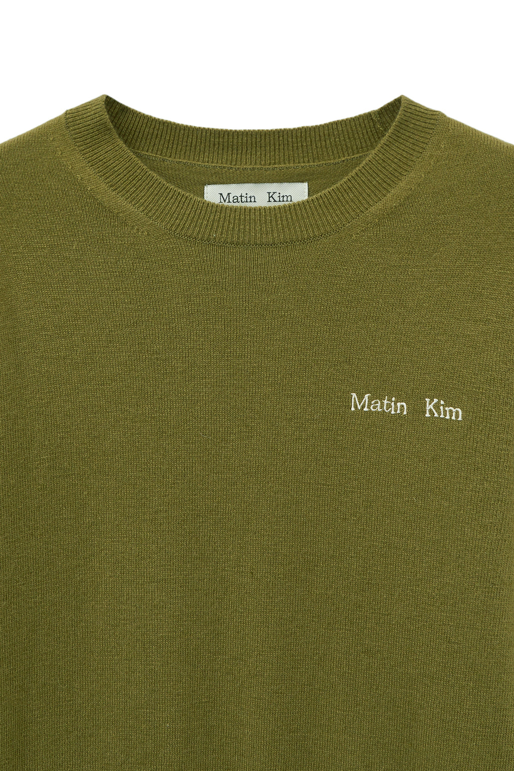 Matin Kim - Cashmere Blended Round Knit Pullover (Olive) product image 3 | TRAB K-Fashion Australia