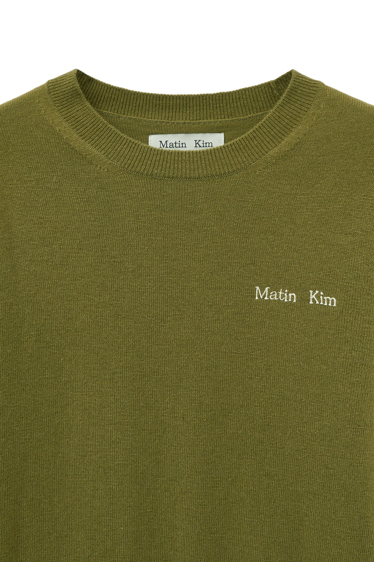 Matin Kim - Cashmere Blended Round Knit Pullover (Olive) product image 3 | TRAB K-Fashion Australia