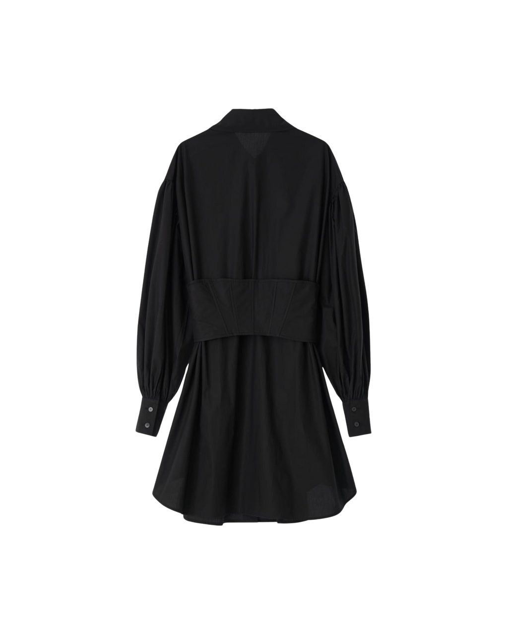 Kimhe Kim - Corset Layered Cotton Mini Shirt Dress (Black) product image 3 | TRAB K-Fashion Australia