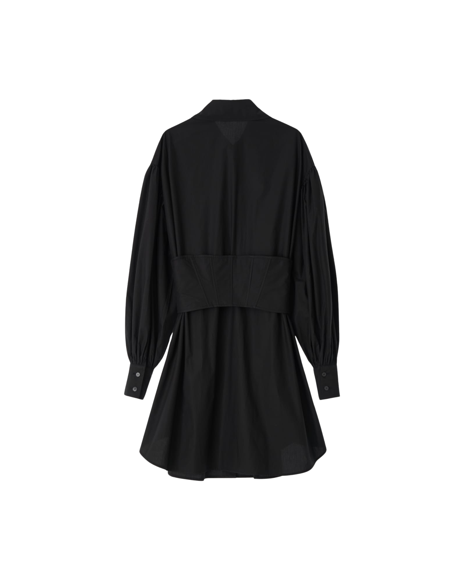 Kimhe Kim - Corset Layered Cotton Mini Shirt Dress (Black) product image 3 | TRAB K-Fashion Australia