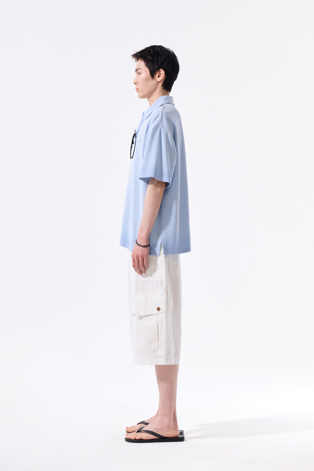 Matin Kim - Small Logo Washed Pique Top (Blue) product image 8 | TRAB K-Fashion Australia