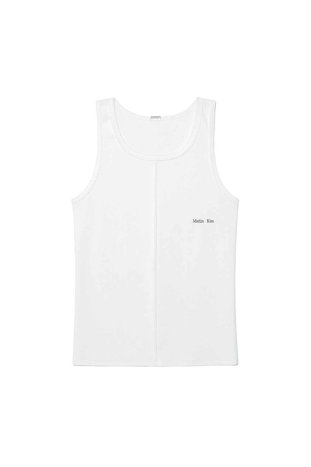Matin Kim - Small Logo Pintuck Sleeveless Top (White) product image 1 | TRAB K-Fashion Australia