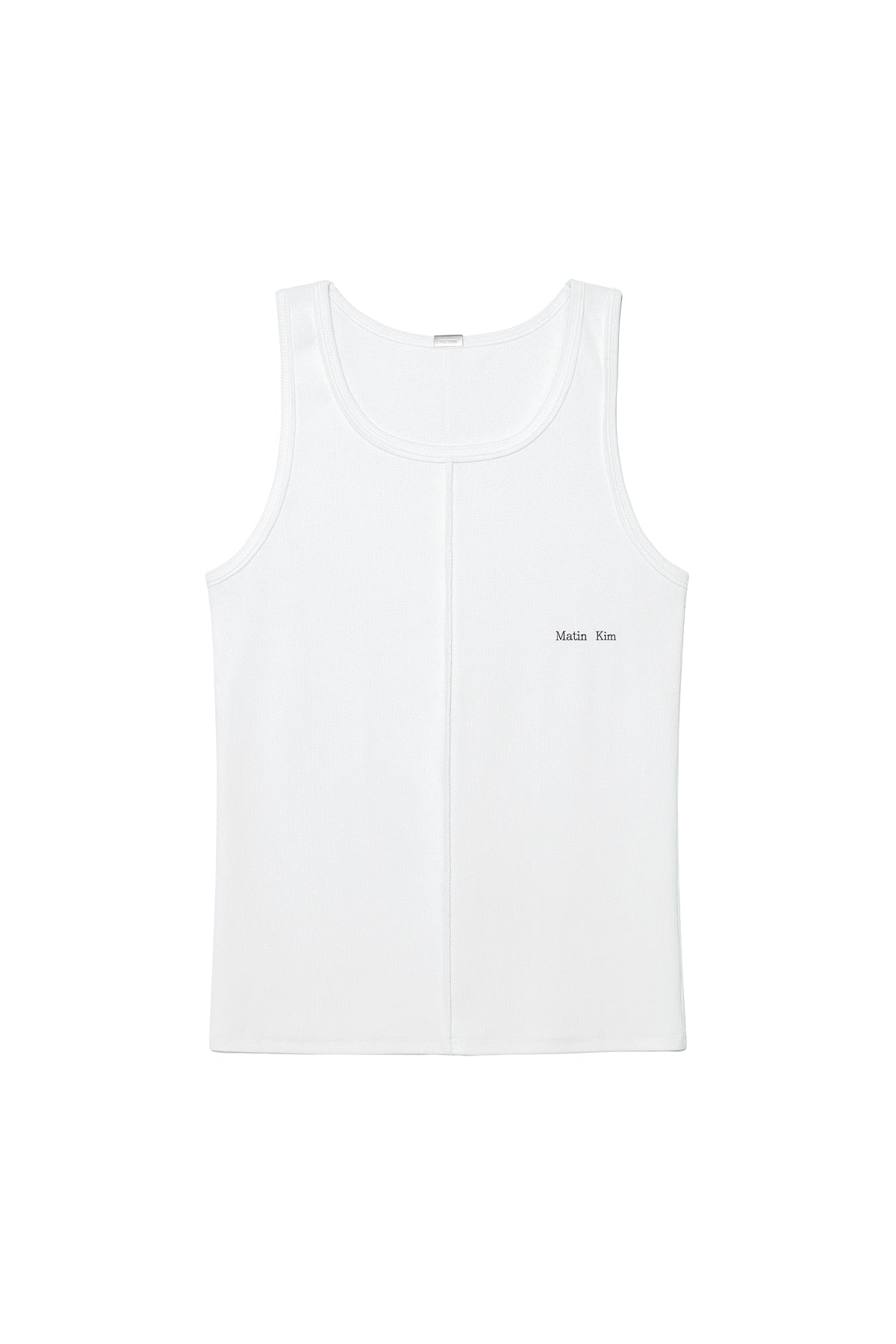 Matin Kim - Small Logo Pintuck Sleeveless Top (White) product image 1 | TRAB K-Fashion Australia