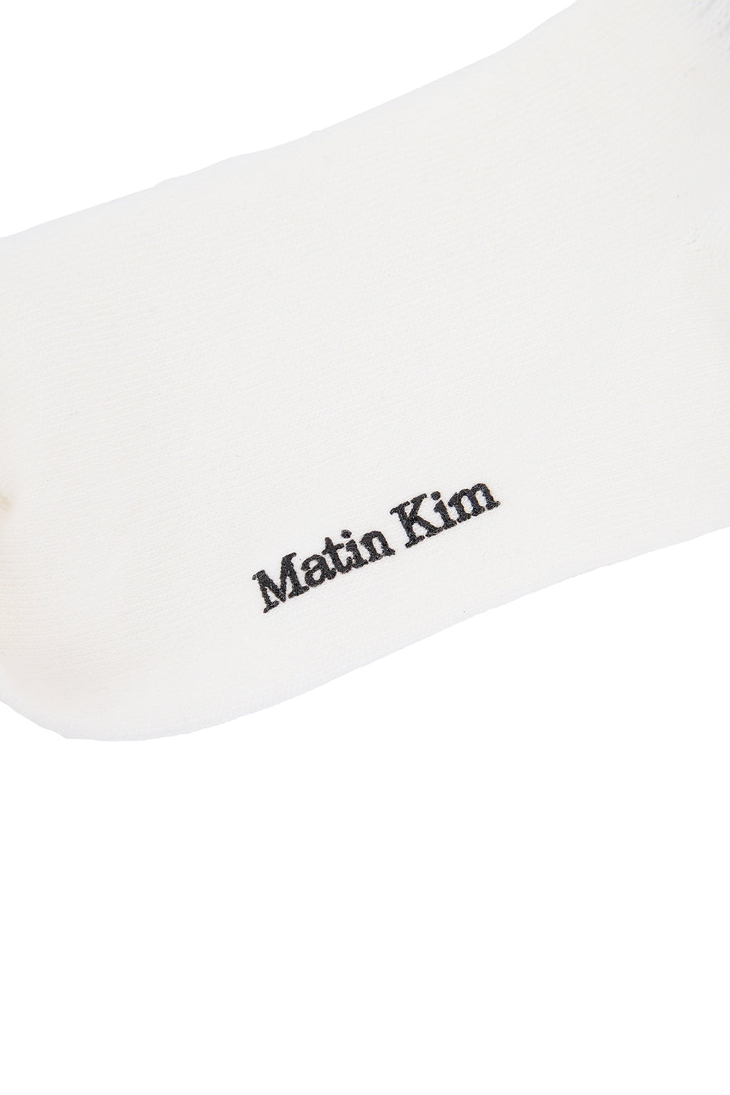 Matin Kim - Small Logo Point Ribbed Socks (White) product image 4 | TRAB K-Fashion Australia