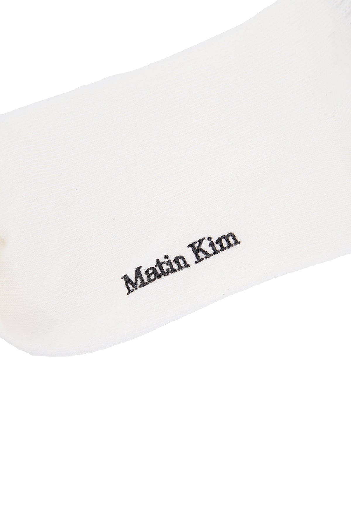 Matin Kim - Small Logo Point Ribbed Socks (White) product image 4 | TRAB K-Fashion Australia