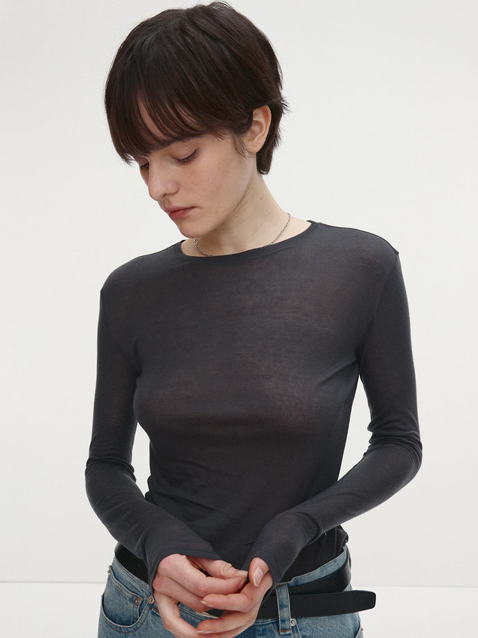 Tonywack - Wool Tencel Long Sleeve (Charcoal) product image 2 | TRAB K-Fashion Australia