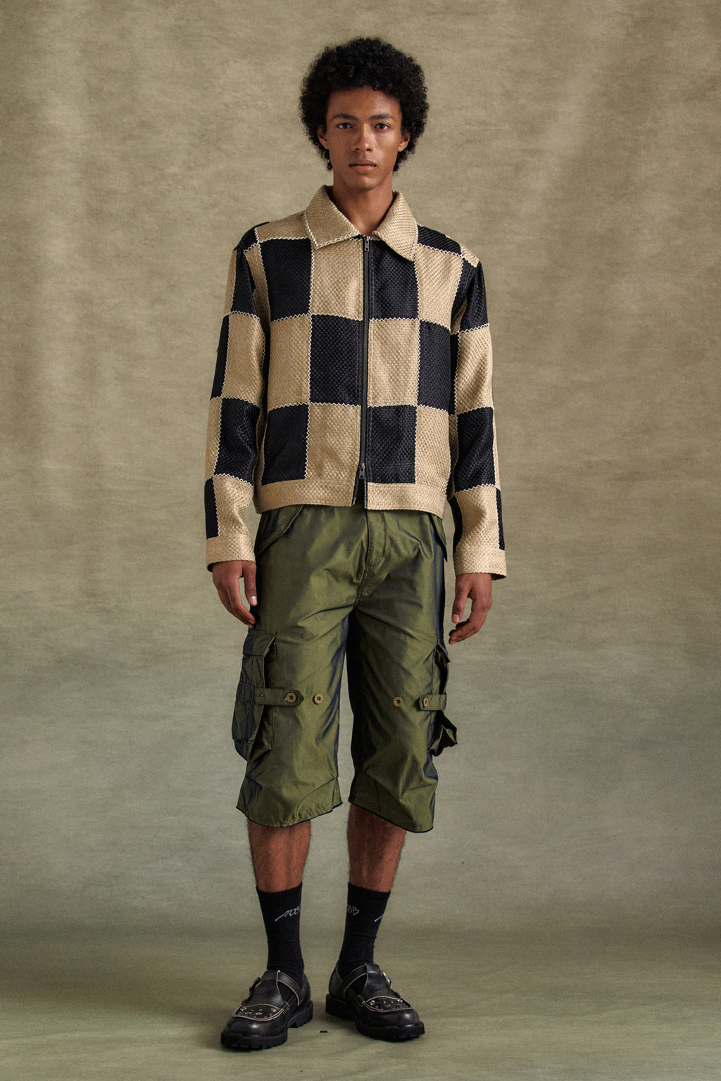 Andersson Bell - Nadrin Multi Pocket Cargo Shorts (Khaki) product image 2 | TRAB K-Fashion Australia