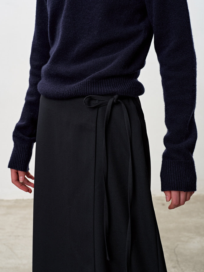 Tonywack - Wool Wrap Midi-Skirt (Dark Navy) product image 7 | TRAB K-Fashion Australia