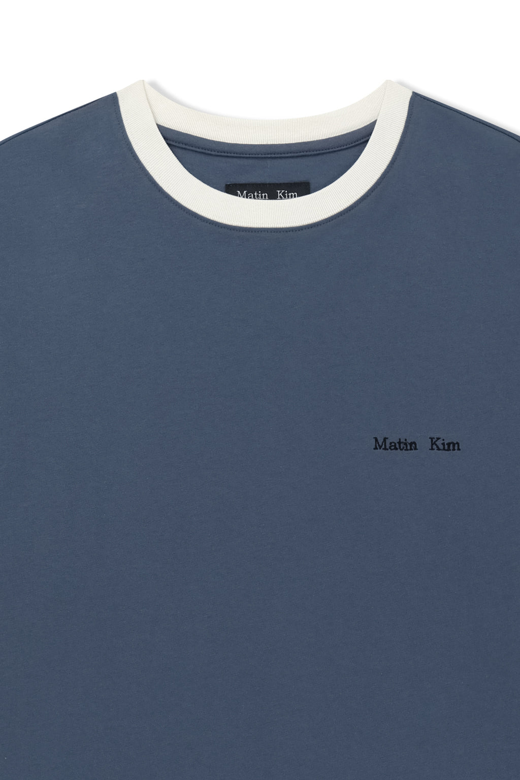 Matin Kim - Tonal Rib Back Logo Top (Smoke Blue) product image 3 | TRAB K-Fashion Australia